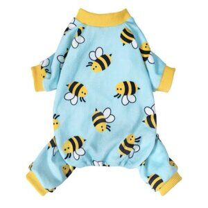 Bumble Bee Fleece Dog Pajamas Warm Winter Clothes for Small Dogs Size Medium NEW